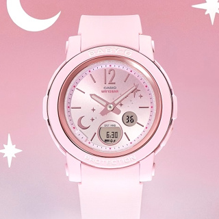 CASIO 卡西歐 BABY-G系列 閃耀星光 漸層色調夜空 腕錶-粉BGA-290DS-4A
