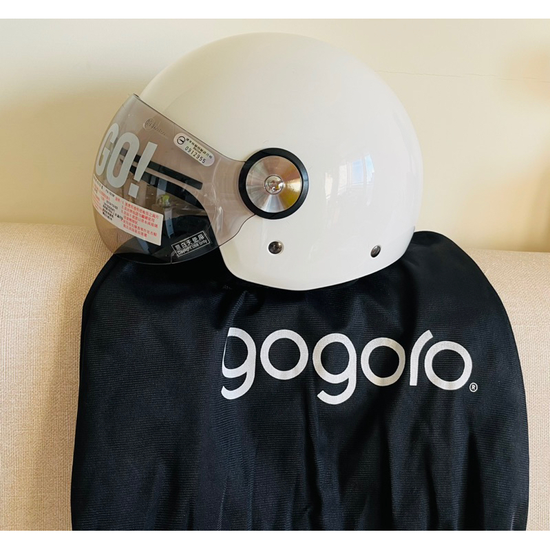 全新未使用 GOGORO 原廠安全帽 都市漫遊尺寸L白色 台灣製