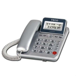 【通訊達人】全新 TECO 東元 XYFXC301 來電顯示有線電話_銀色款/紅色款_可調整螢幕角度
