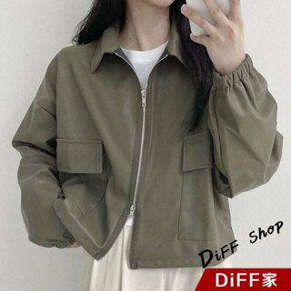 【DIFF】韓版薄款復古個性立領設計感寬鬆皮外套 皮衣 上衣 女裝 衣服 外套 長袖上衣【J303】