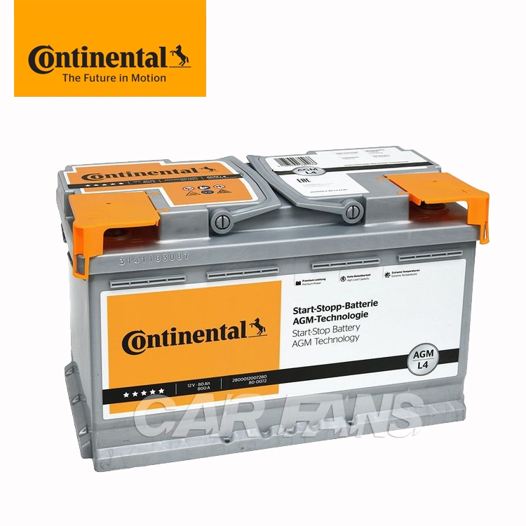 Continental 馬牌 AGM L4 12V 80AH 800CCA START-STOP 歐規怠速啟停電瓶/鉛酸
