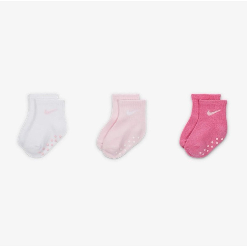 BLS • 現貨 Nike Baby Socks 3-Pack 寶寶襪 三入一組 白粉 粉色 粉白 桃紅色 兒童襪 童襪