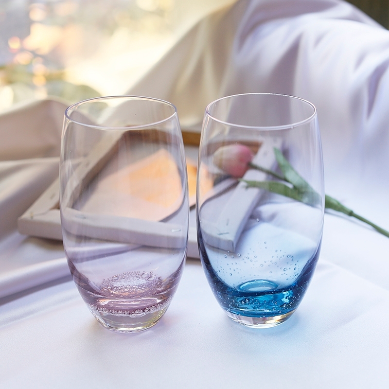 【台灣賣家 庫存出清】大容量彩色氣泡玻璃杯 玻璃杯 氣泡玻璃杯 大容量 彩色氣泡杯
