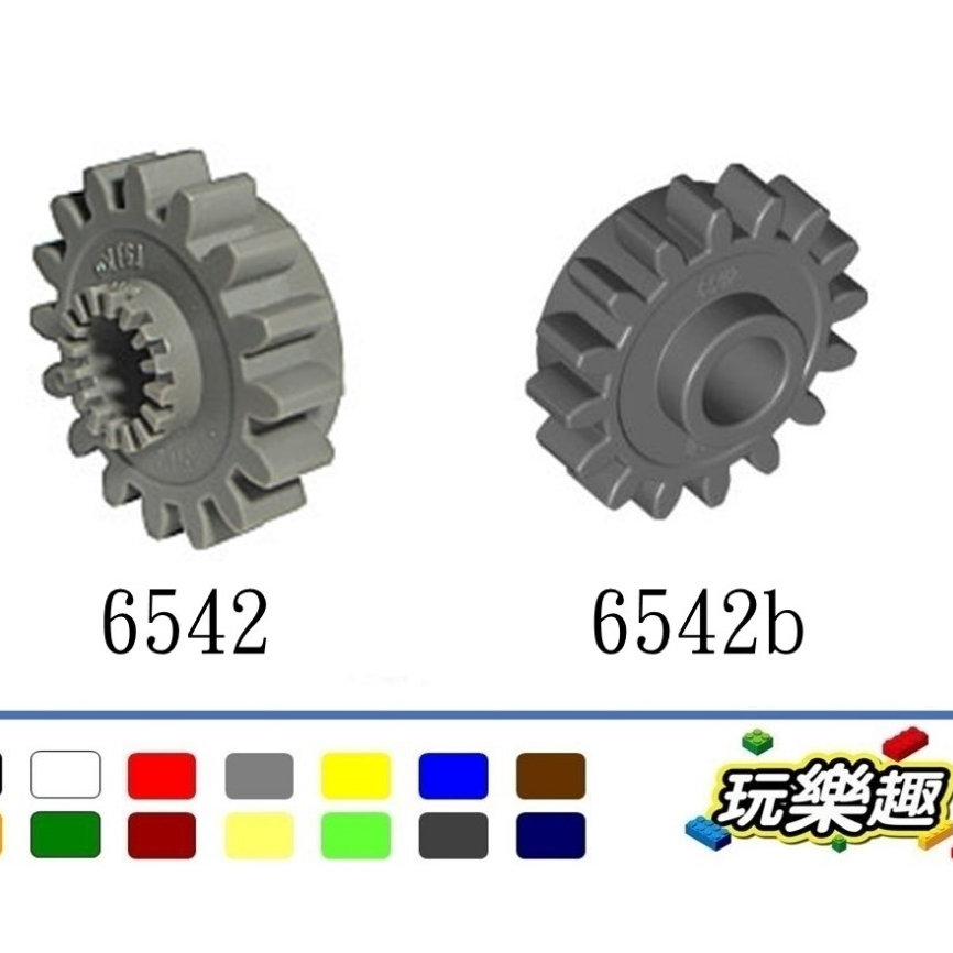 玩樂趣 LEGO樂高 6542 及 6542b 帶離合器的 16 齒齒輪 二手零件 2D20F-V