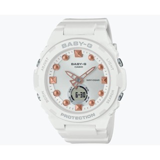 CASIO 卡西歐 BABY-G 夏日海灘雙顯電子錶 鬧鈴 計時碼錶 LED照明 白色 BGA-320-7A2