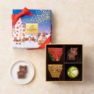 ArielWish日本限定2023限量版 GODIVA 耶誕星空燙金星星聖誕節巧克力禮盒珠寶盒北歐城鎮星空-現貨最後一盒