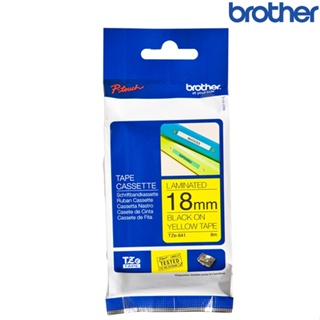 Brother兄弟 TZe-641 黃底黑字 標籤帶 標準黏性護貝系列 (寬度18mm) 標籤貼紙 色帶