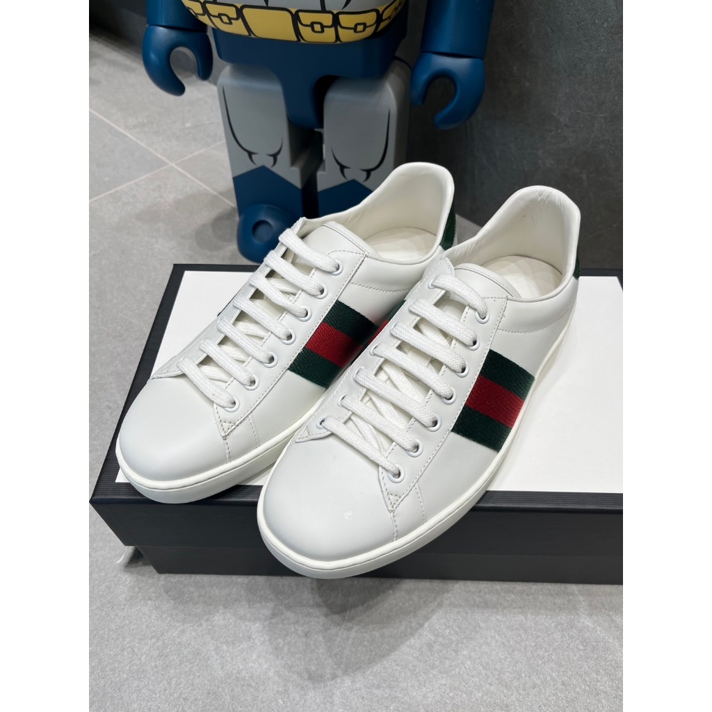 ♚KK SHOP♚GUCCI 基礎ACE小白鞋 綠尾/藍尾可選