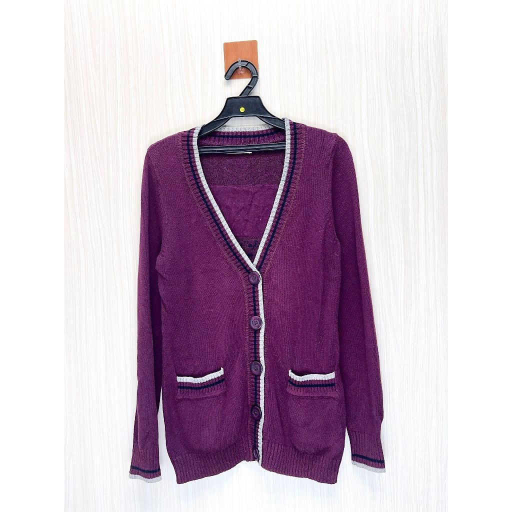 金安德森 Kinloch Anderson 專櫃 紫色純棉長版針織外套