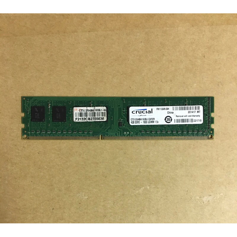 美光 DDR3 1600 4G 記憶體 單面 CT51264BA160BJ