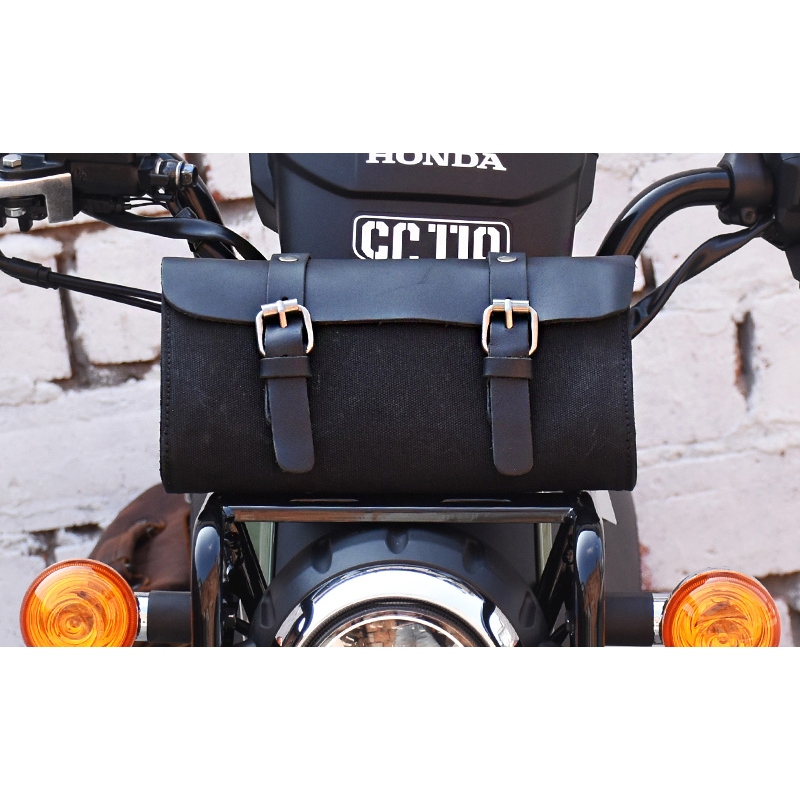 CC110篷布馬鞍包 適用於 Honda CUB110改裝黑色側包 CUB110 帆布馬鞍包 CC110帆布馬鞍包