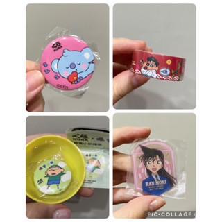 現貨✨全新✨藏壽司 扭蛋 咒術迴戰 BT21 蠟筆小新 名偵探柯南 小蘭 正男 紙膠帶 磁鐵 貼紙 胸章