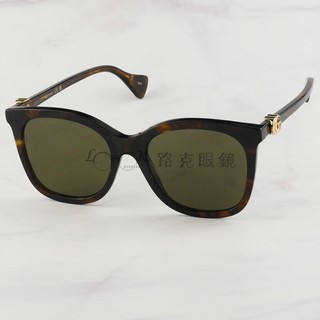 【LOOK路克眼鏡】Gucci 太陽眼鏡 雙G LOGO 琥珀框 GG1071S 002