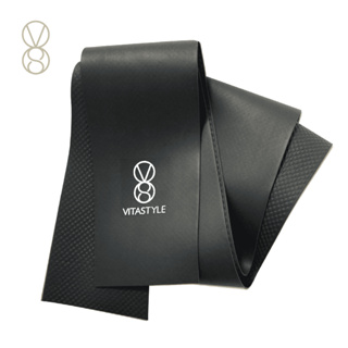 【VITASTYLE】TPE黑灰色壓紋彈力帶(1.0mm)【台灣製】、樂齡運動、銀髮族、瑜珈、皮拉提斯