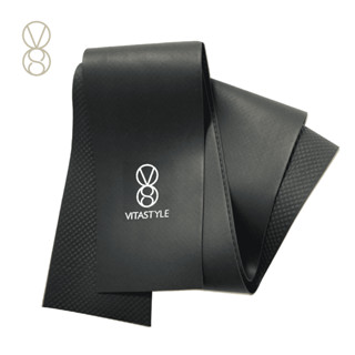 【VITASTYLE】TPE黑灰色壓紋彈力帶(1.0mm)【臺灣製】、樂齡運動、銀髮族、瑜珈、皮拉提斯