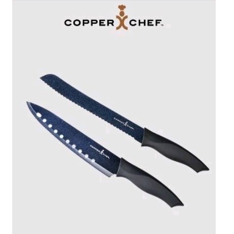 COPPER CHEF 精緻款藍鑽刀2件組（ 廚師刀 麵包刀）