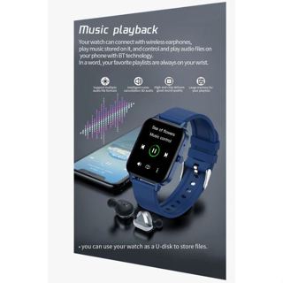 Mx7 智慧手錶男女通用,支援通話體溫血壓檢測, 電動智慧手錶 (黑色)