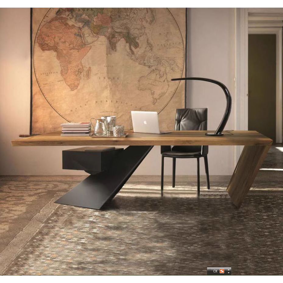 新品 支持訂製 loft復古辦公桌 實木電腦桌臺 式工業風簡約現代 鐵藝老板桌 創意書桌