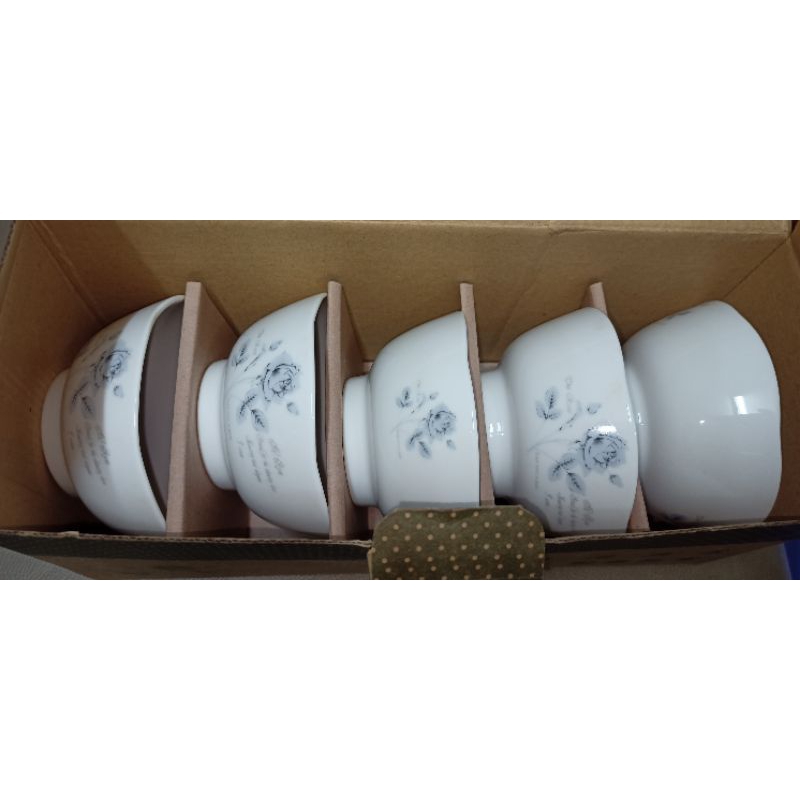 生活典藏 瓷工坊 白色5入 陶瓷碗 直徑約11公分