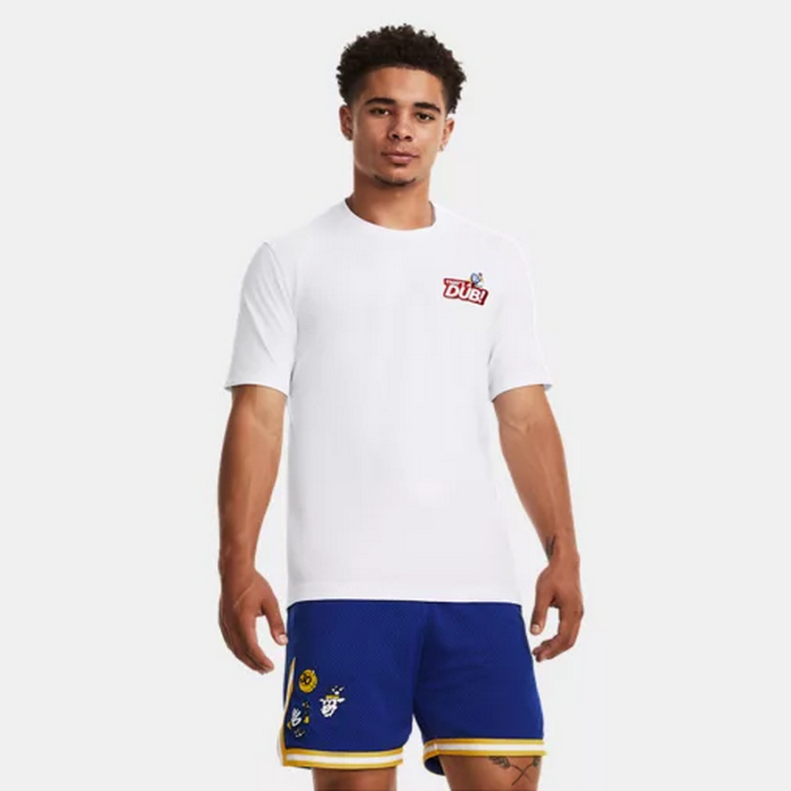 Under Armour 短袖上衣 CURRY DUB GOAT 籃球短T-Shirt 男 1379857-100 白