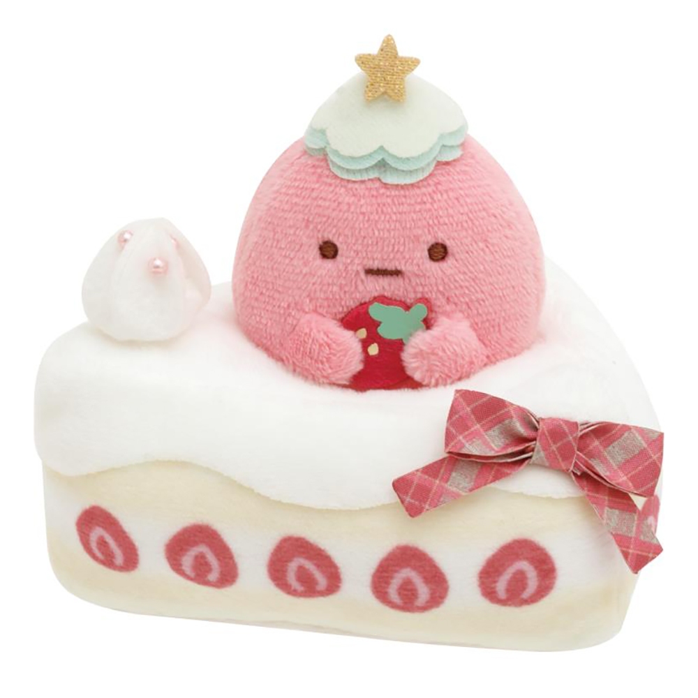 San-X 角落生物 草莓聖誕系列 迷你絨毛娃娃 沙包娃娃 粉圓&amp;蛋糕場景組 XS83908