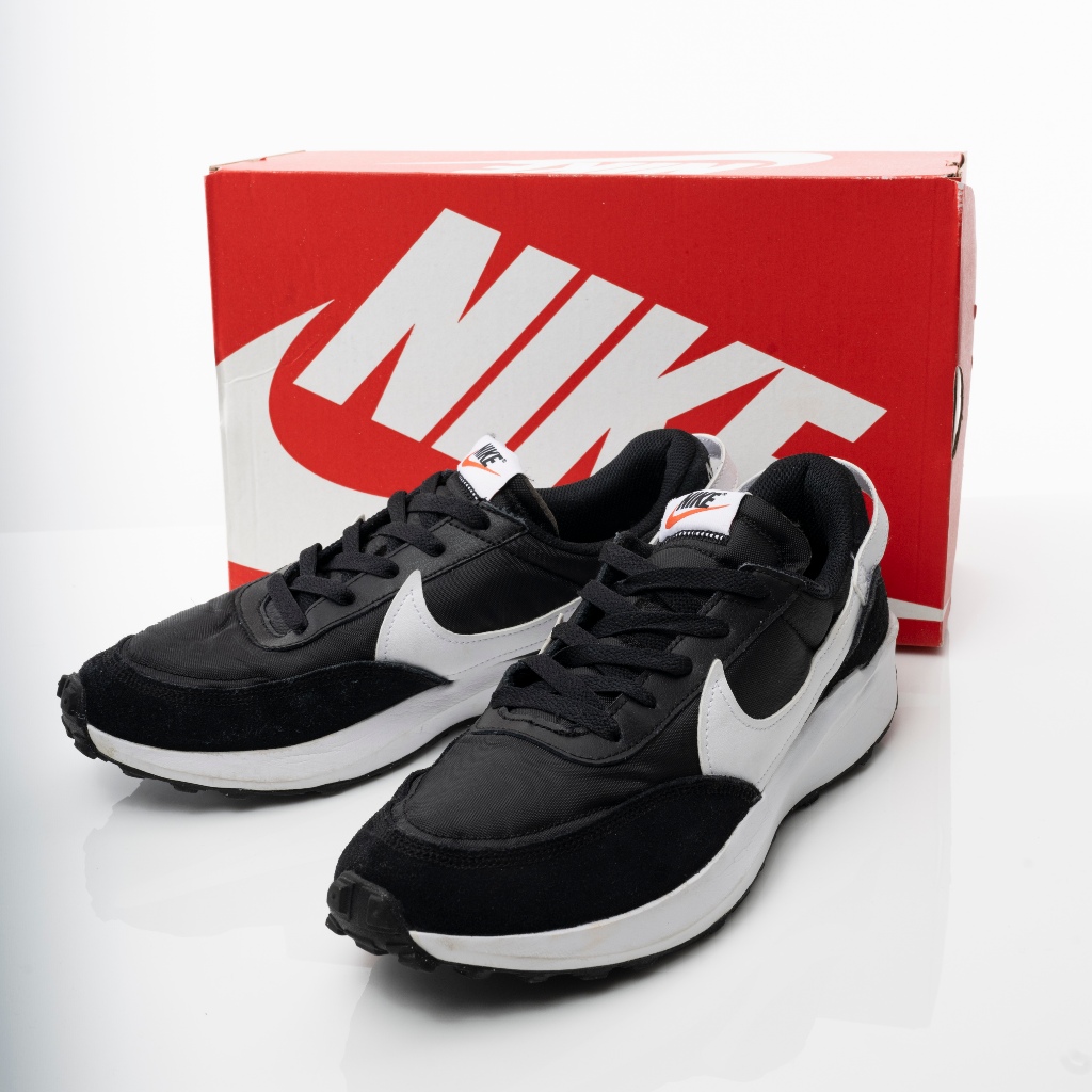 [Used] NIKE 耐吉 WAFFLE DEBUT 男鞋休閒鞋 慢跑鞋 運動鞋 黑色US9.5(DH9522001)