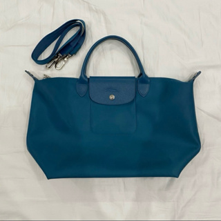 Longchamp 正品 厚磅尼龍 手提/肩背兩用包 大容量 藏青藍色