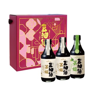 【豆油伯】茶姬醬油風味變化禮盒組 茶姬醬油300mlx2瓶、茶姬醬油(香檬風味)300mlx1瓶
