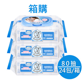 【箱購】Baan貝恩 - 嬰兒保養柔濕巾80抽 24包/箱