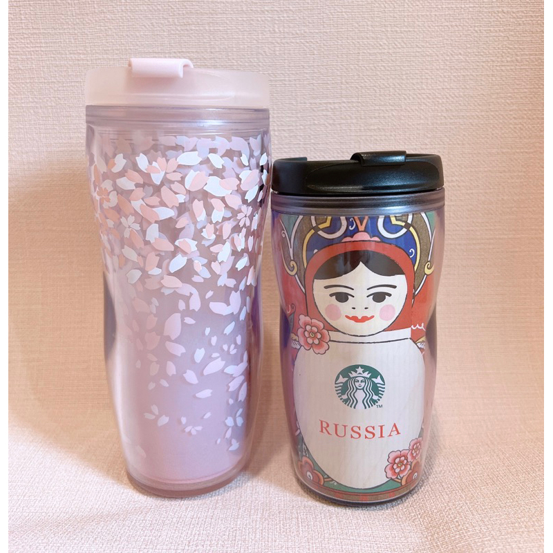 近全新【星巴克Starbucks】日本限定2013櫻花隨行杯360ml/俄羅斯娃娃隨行杯237ml