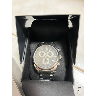 CK手錶 Calvin Klein K0K28107手錶 三眼碼錶 計時 灰黑面 鋼帶原廠正貨