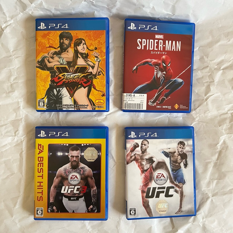 PS4 日版二手遊戲片、光碟 快打旋風5、蜘蛛人、UFC3、UFC