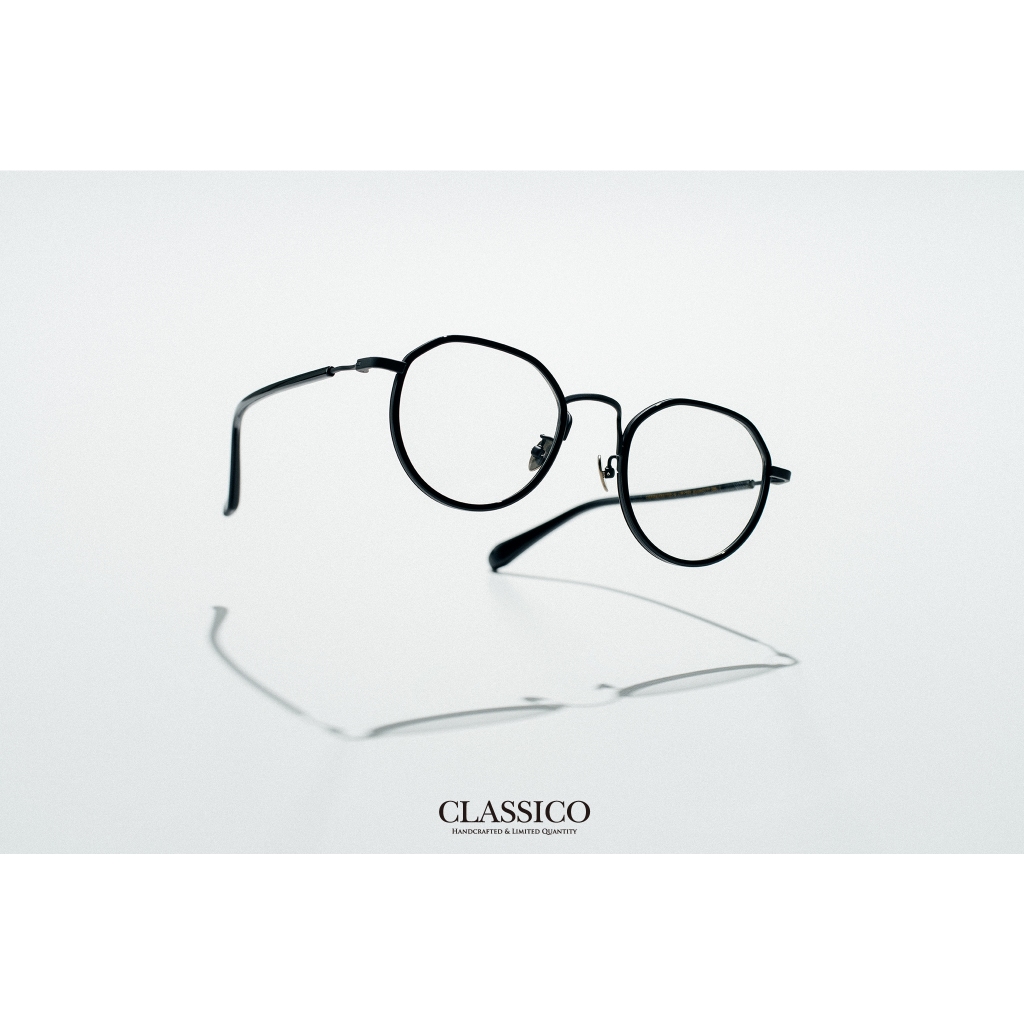 CLASSICO M8-L C1 (黑) 眼鏡屋 鈦金屬 復古框 純鈦 文青 膠框 手工眼鏡 金屬眼鏡 手造眼鏡 大框
