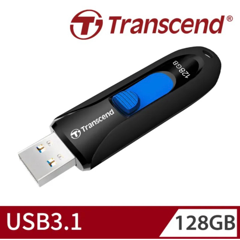 【Transcend 創見】JetFlash790 USB3.1 128GB 隨身碟-經典黑