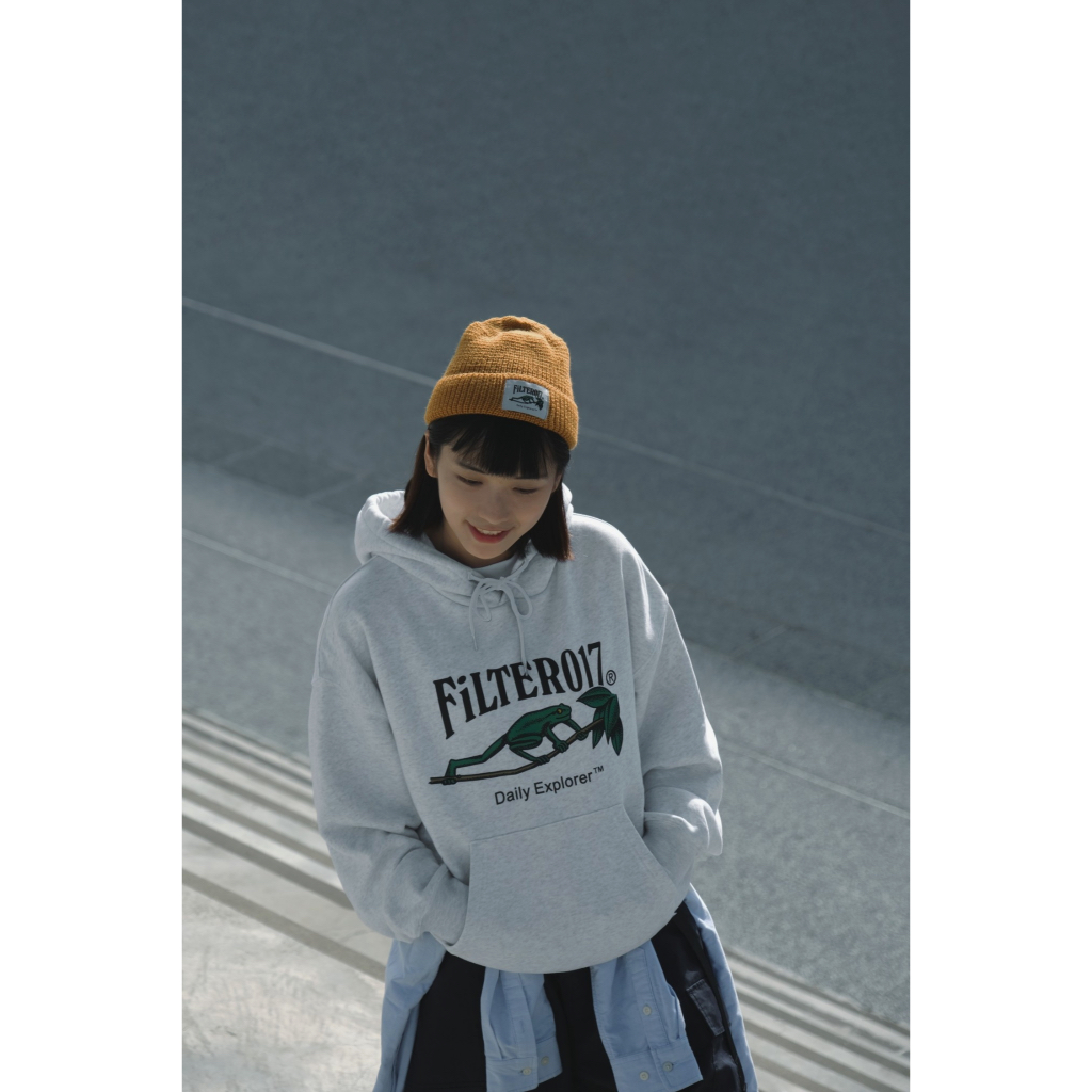 【GSELECT】FILTER017® 青蛙 圖像 棉質 帽T 長袖 保暖 帽子 口袋 日常 寬鬆 車縫 厚磅 舒適