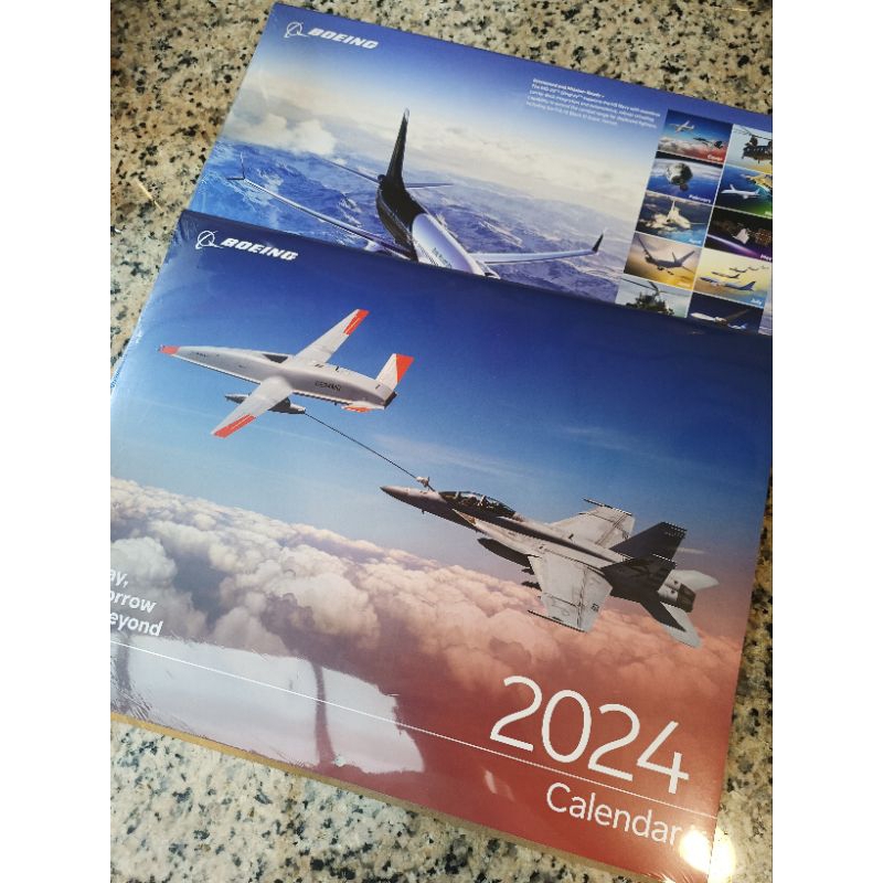 Boeing 波音2024年月曆，全新品。