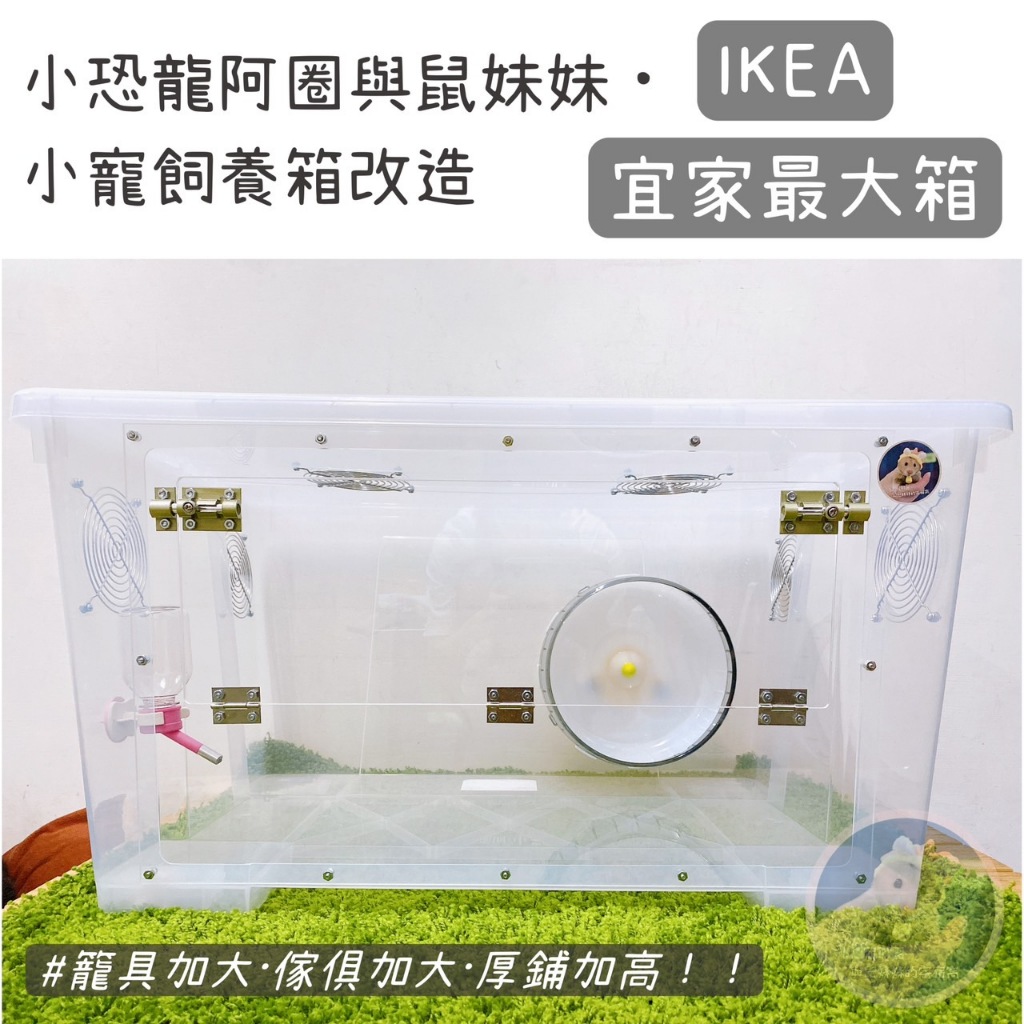 【小恐龍阿圈與鼠妹妹】IKEA宜家最大箱 小寵整理箱改造 倉鼠整理箱改造 鼠籠 倉鼠飼養箱 鼠籠 倉鼠鐵籠 倉鼠科養籠