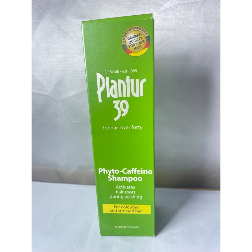 Plantur39植物與咖啡因洗髮露-染燙及受損髮質250ml(黄標)