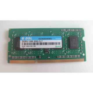 DSL 2GB 1RX8 PC3-8500S DDR3-1066MHz SODIMM 204p 筆電記憶體