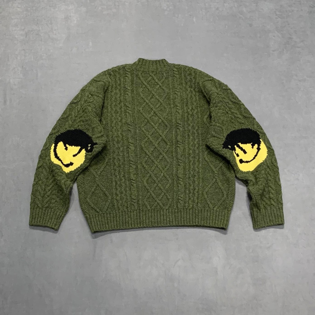 【工工買取】現貨 KAPITAL Wool Cable Knit CATPITAL 笑臉貓 粗紋針織衫 毛衣