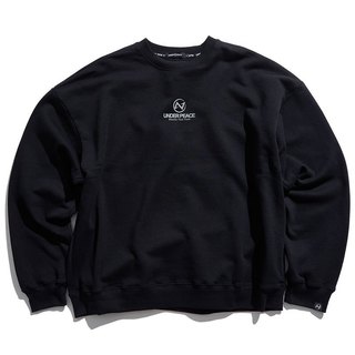 UNDER PEACE 23AW UNIFORM LOGO / OVERSIZE SWEATER 大學T (黑色)