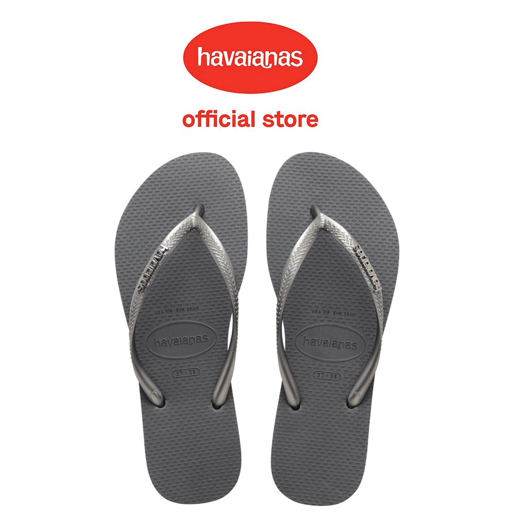 Havaianas 哈瓦仕 拖鞋 金屬logo 銀灰 Slim Logo Metallic 4119875-5178W