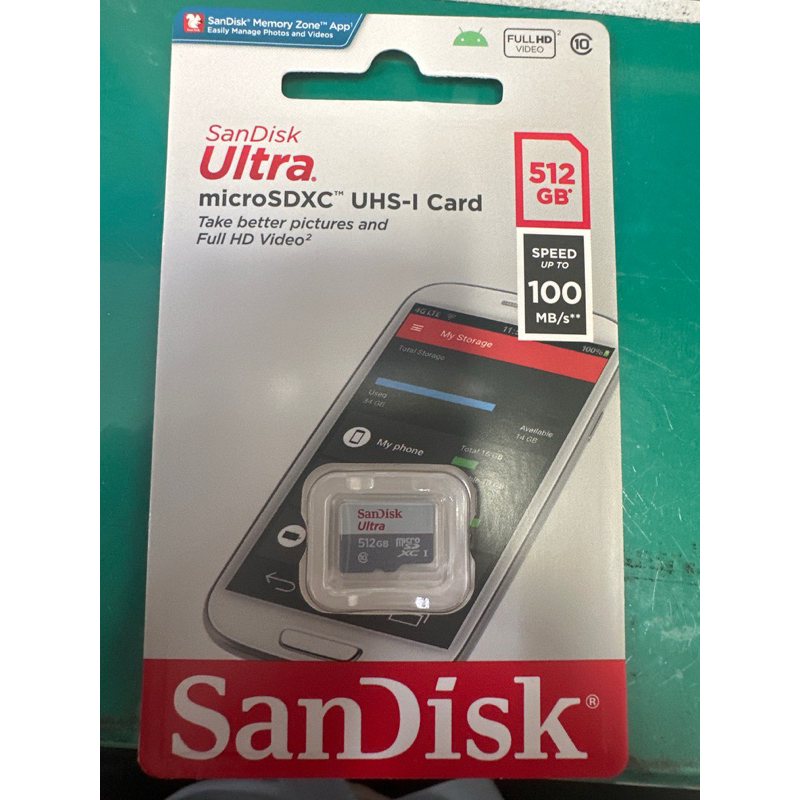 SANDISK 512G ULTRA microSDXC UHS-I 100MB 記憶卡 公司貨