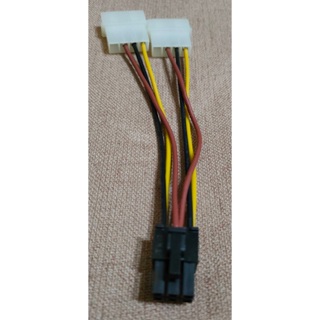 大4PIN轉6PIN顯示卡電源線 單D轉顯卡6P線 PCIE顯示卡供電線