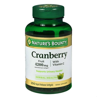 美國自然之寶Nature's Bounty 蔓越莓+維生素C 4200 mg 250顆(2024/07), 女性尿道保健