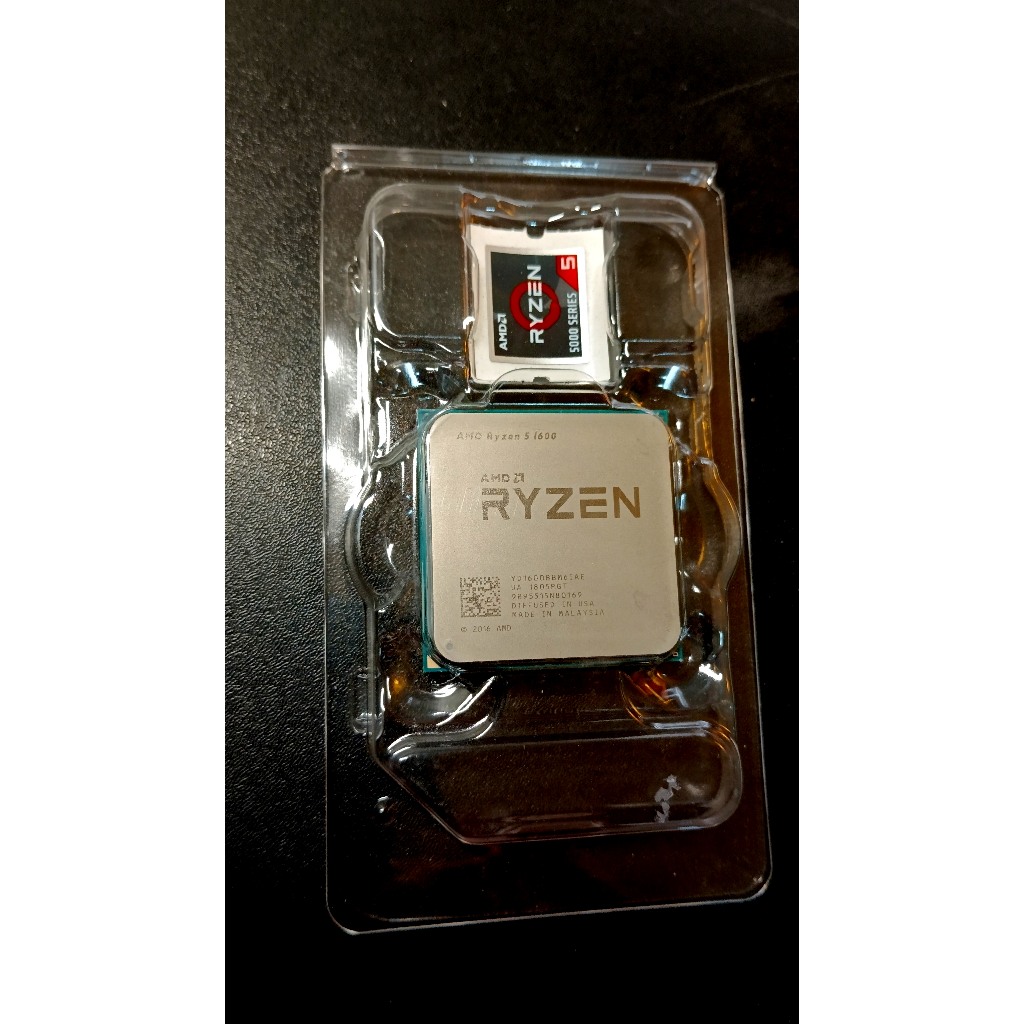 AMD Ryzen 5 1600 CPU(可超頻) + Ryzen 5 5500原廠外盒+原廠風扇+原廠貼紙
