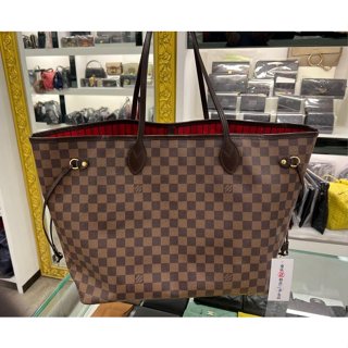 東區正精品㊣LV Neverfull GM N51106 大款咖啡色棋盤格購物袋肩背包托特包 RA1641