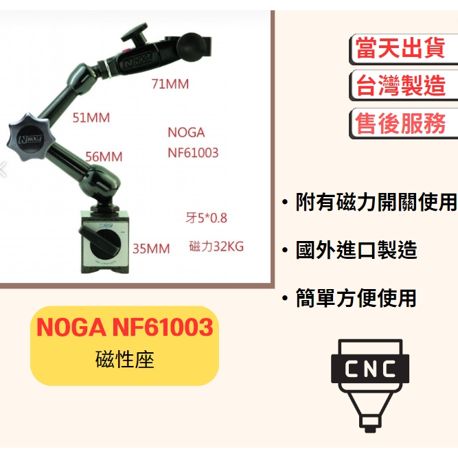 【黑手少年工具】 NOGA NF61003 磁性座 (進口)