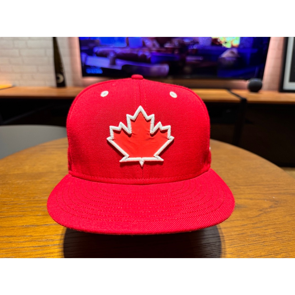 （二手）NEW ERA 59FIFTY 球員帽 加拿大 多倫多 紅 楓葉 棒球帽 全封款 7 5/8  免運