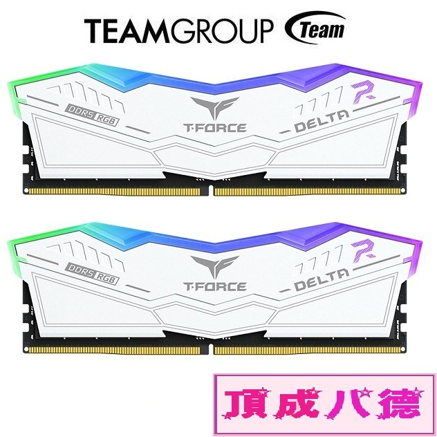 TEAM十銓DELTA / 炫光 RGB DDR5 桌上型記憶體 白 32GB(2x16GB) 5600MHz CL32